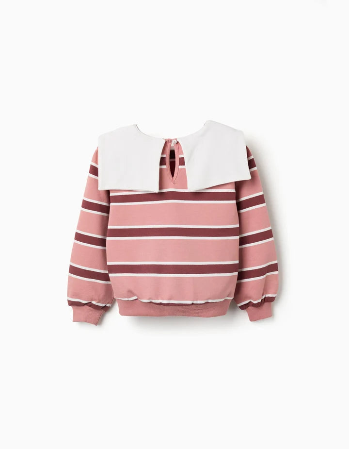 Sudadera de felpa a rayas niña