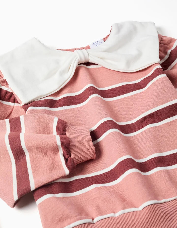 Sudadera de felpa a rayas niña