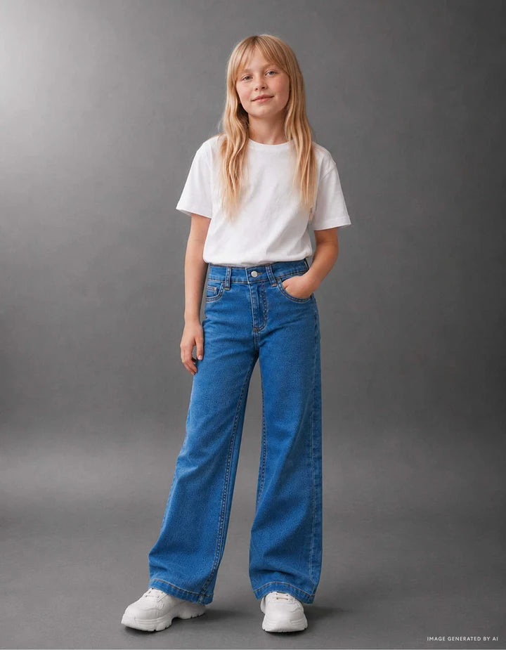Pantalón vaquero de punto niña
