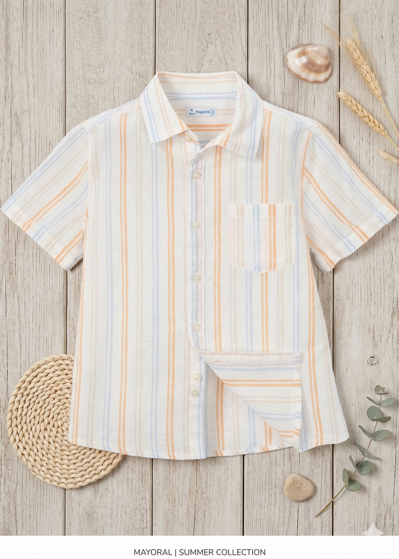Camisa manga corta lino