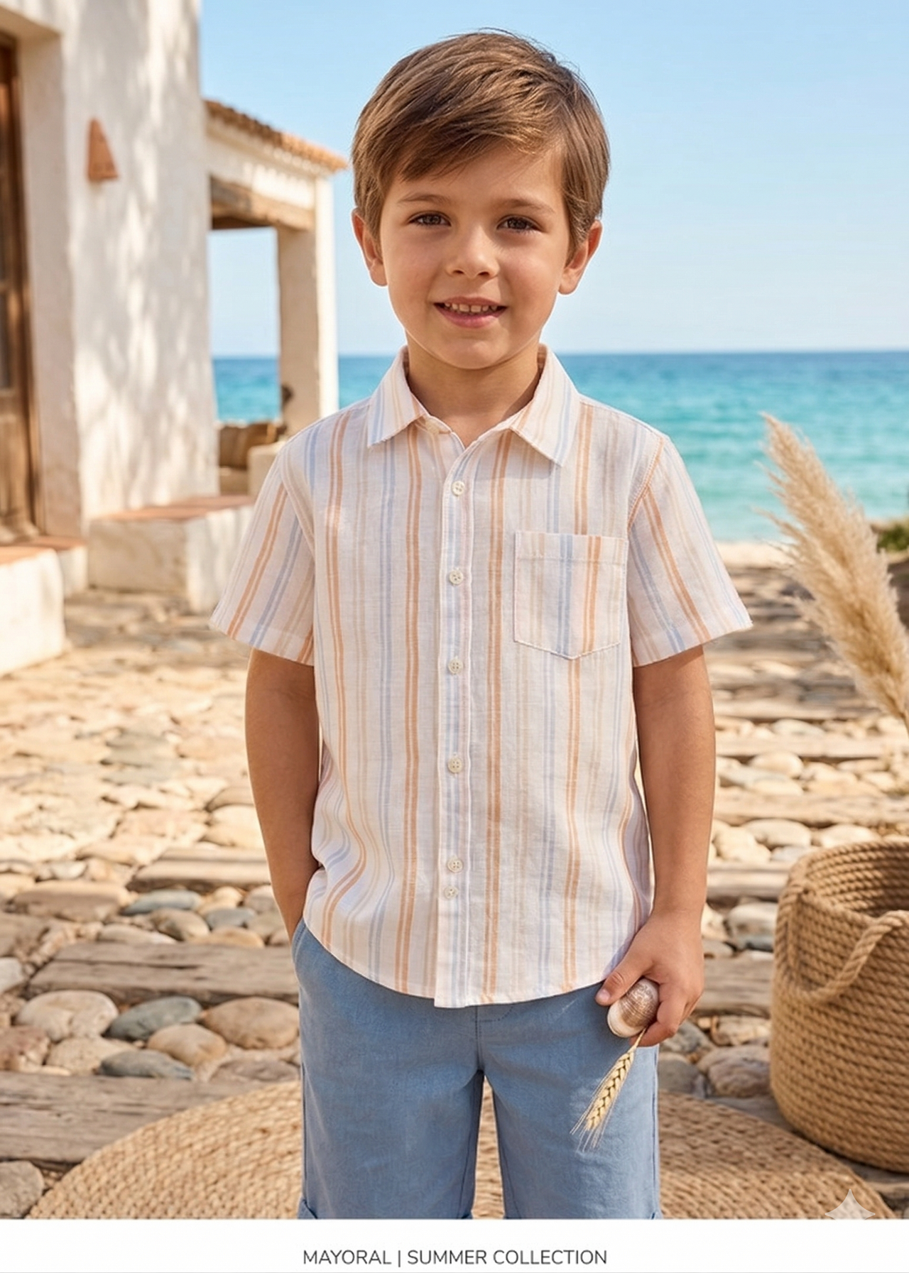 Camisa manga corta lino