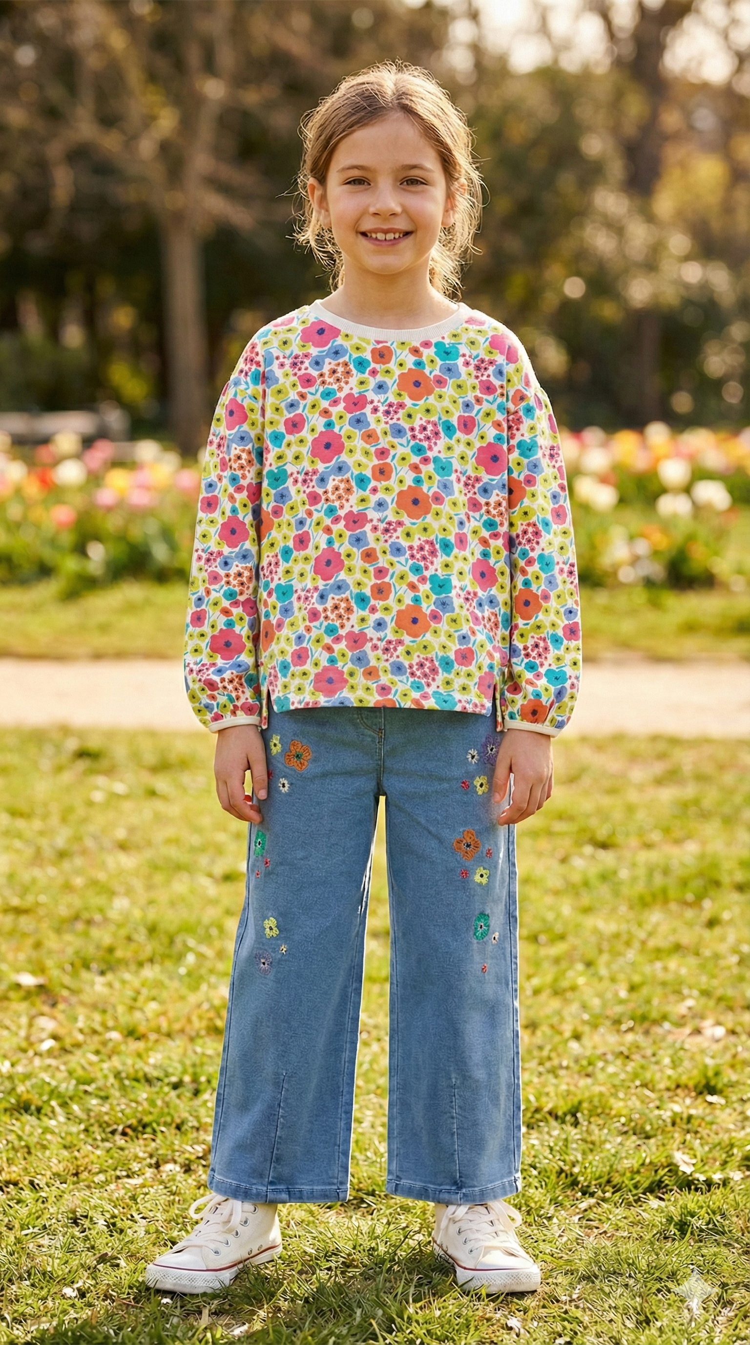 Pantalón denim punto de niña