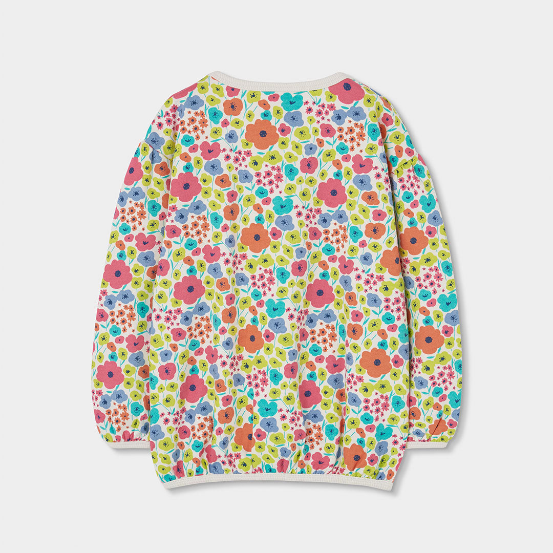 Sudadera felpa flores de niña