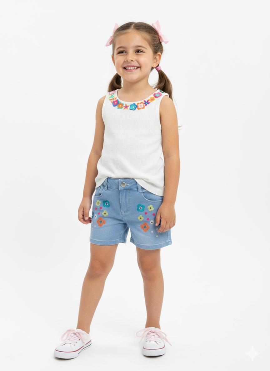 Short denim punto de niña