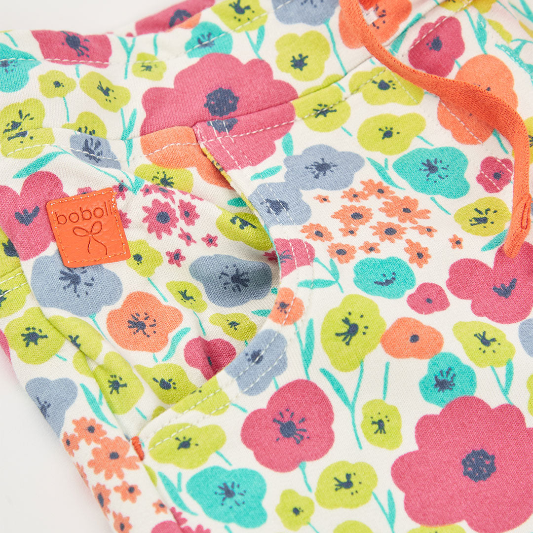 Bermudas felpa flores de niña