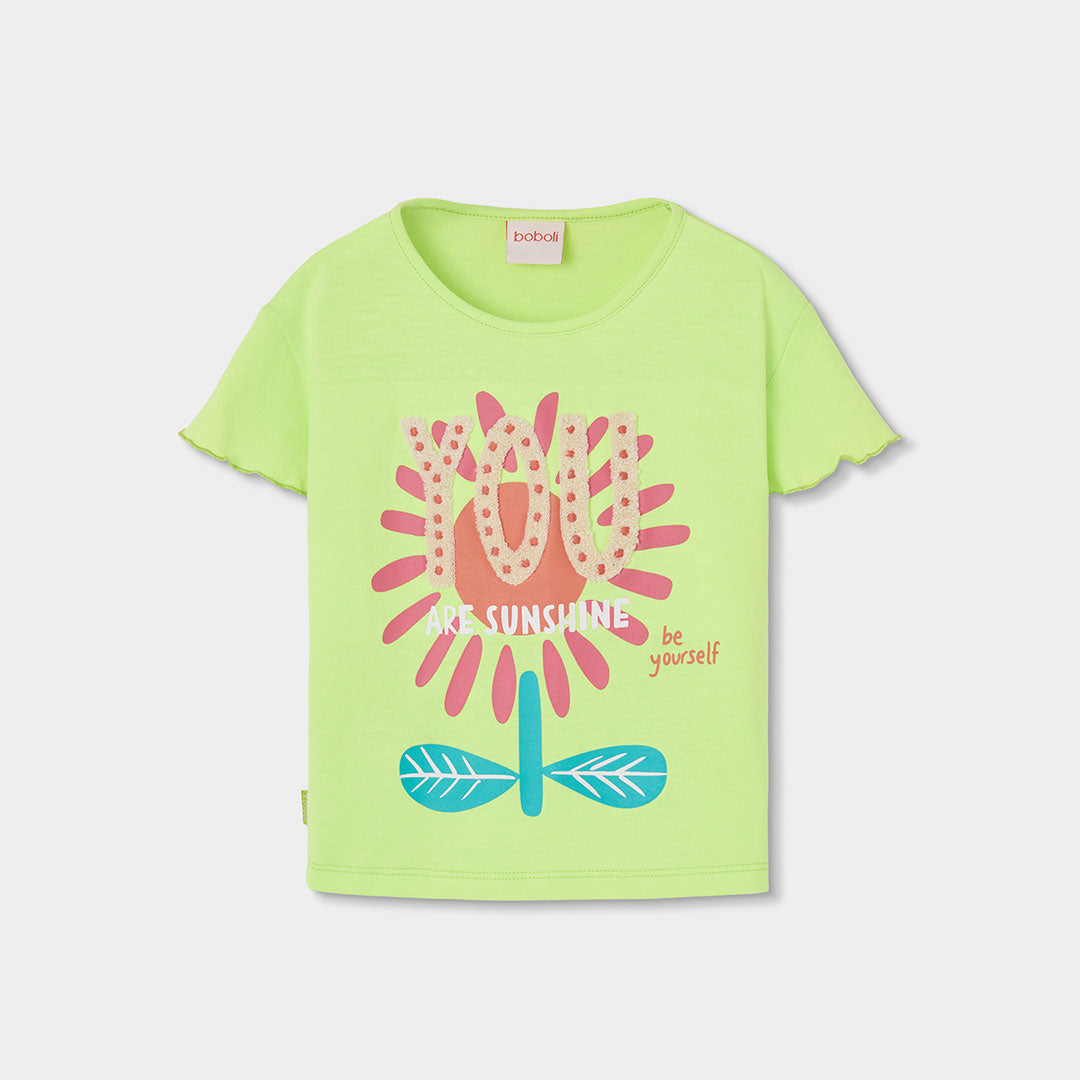 Camiseta punto manga corta de niña