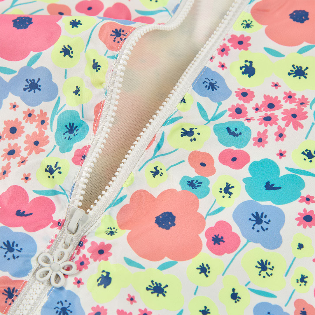 Parka tejido técnico flores de niña