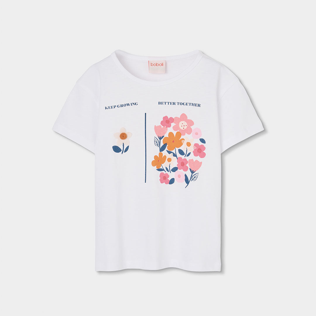 Conjunto pantalon corto y camiseta punto de niña