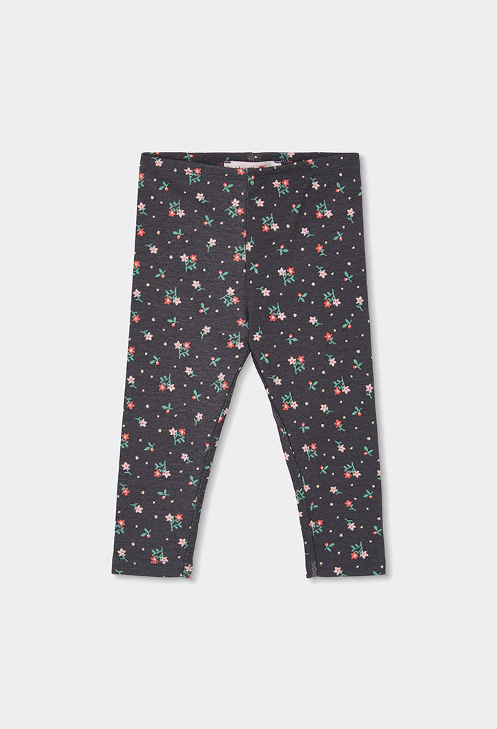 Leggings interlock flores de niña