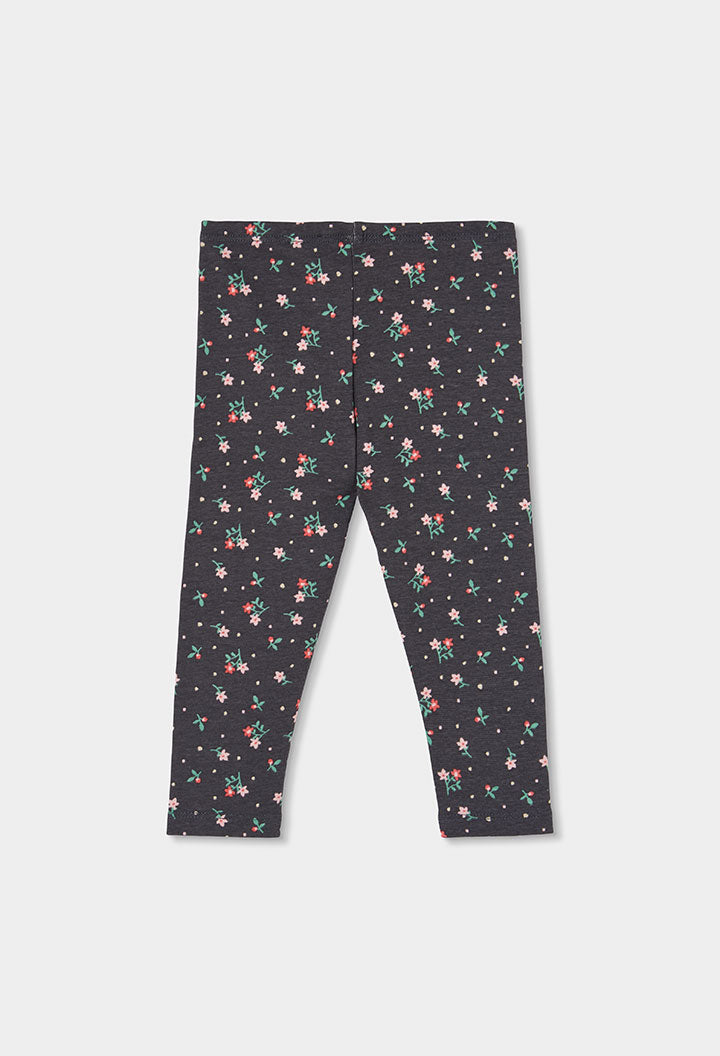 Leggings interlock flores de niña