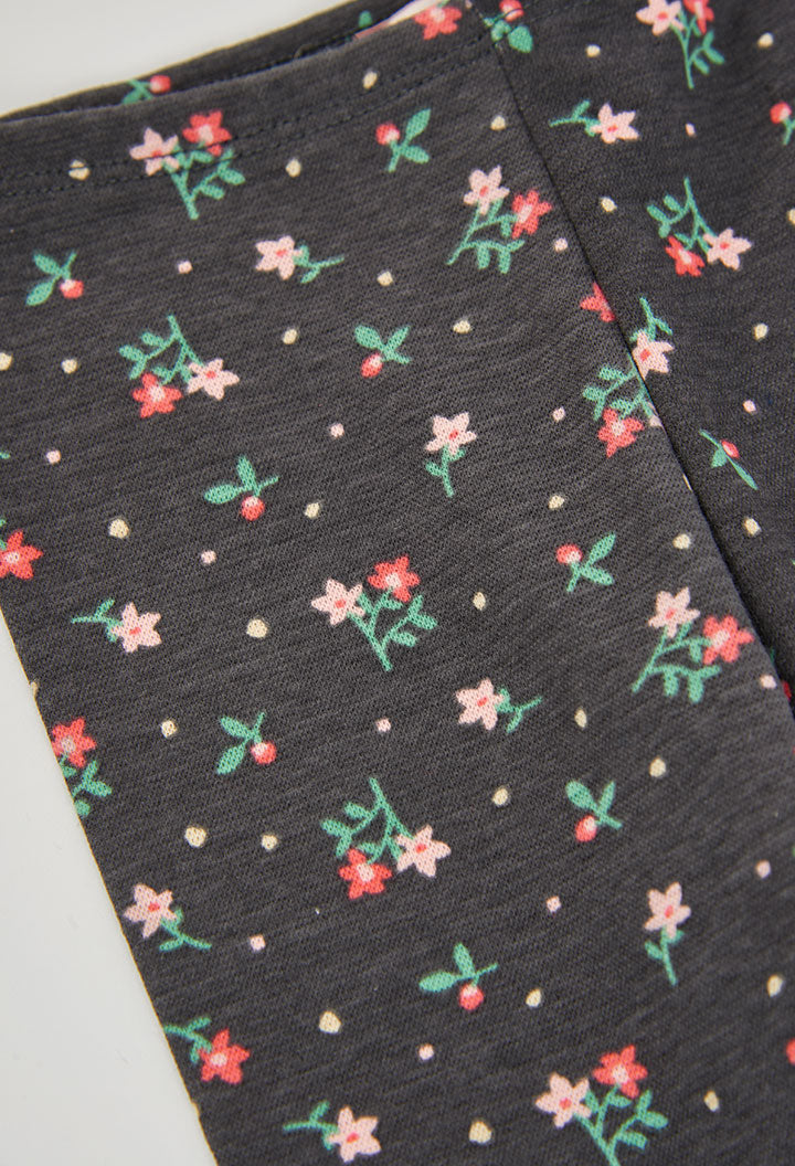Leggings interlock flores de niña
