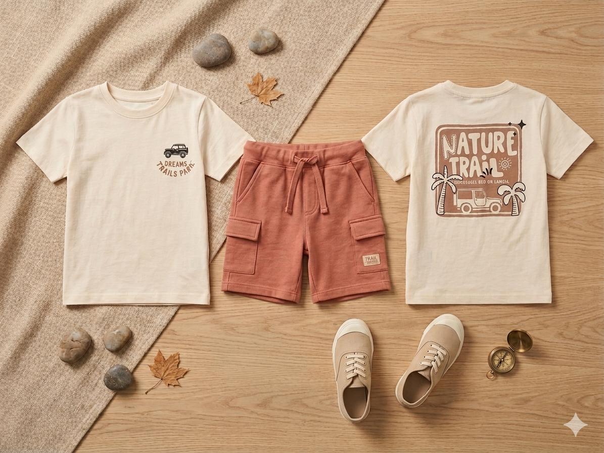 Conjunto camiseta y bermuda cargo.