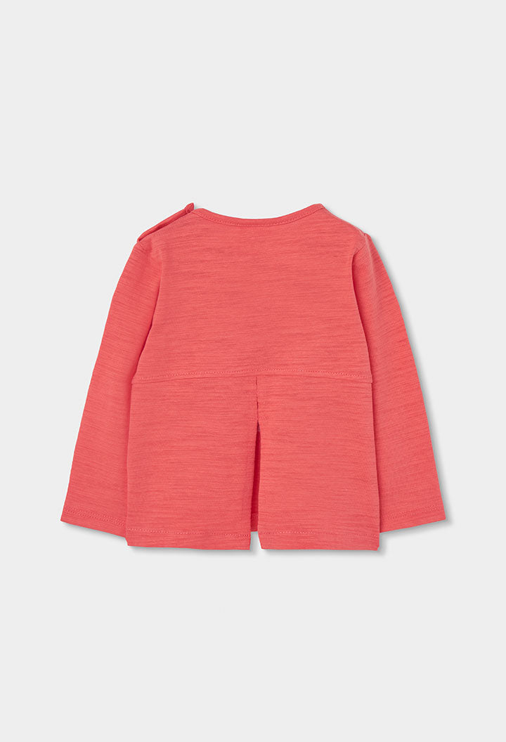 Camiseta punto flamé de niña