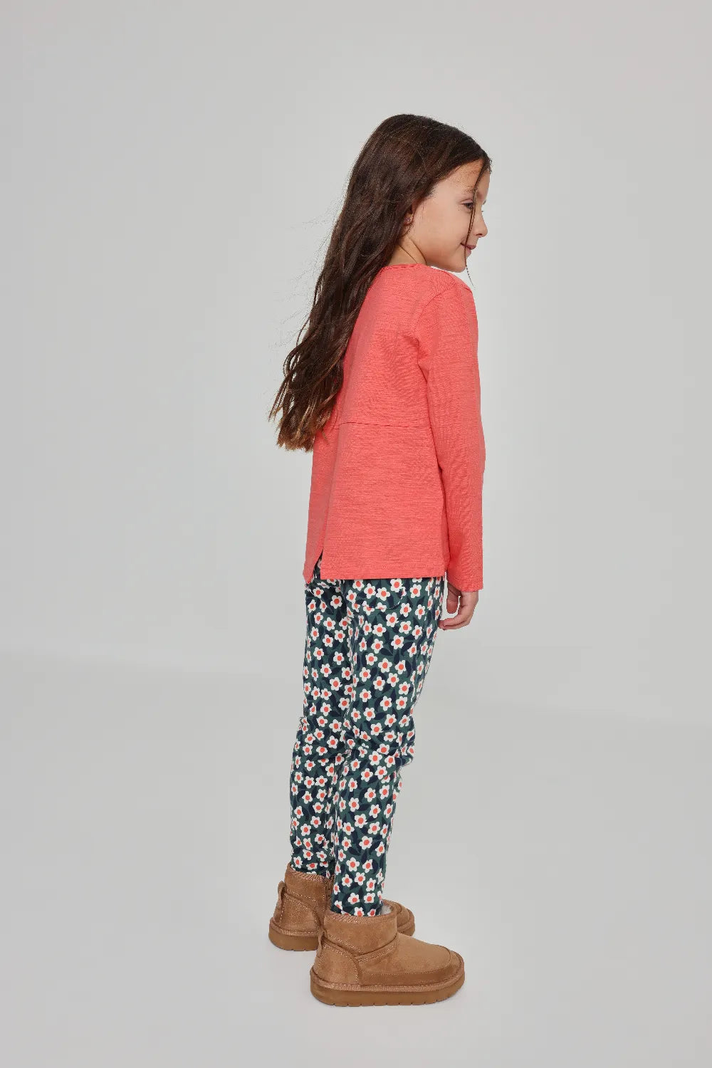 Pantalón felpa flores de niña tulipan
