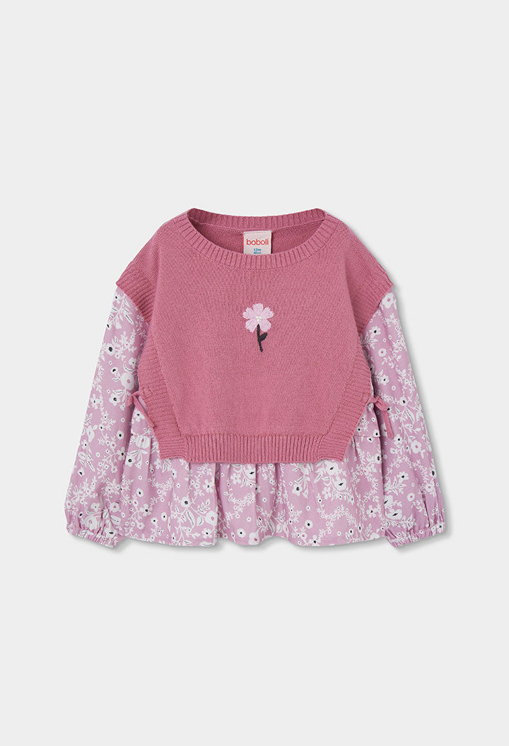 Jersey tricotosa combinado de niña