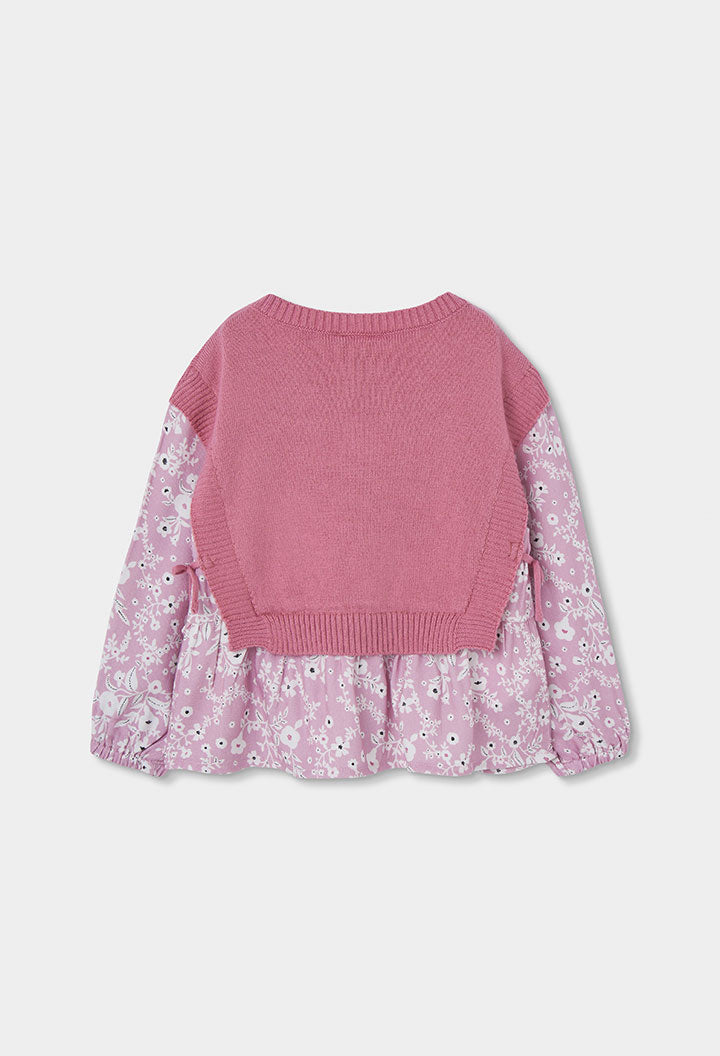 Jersey tricotosa combinado de niña
