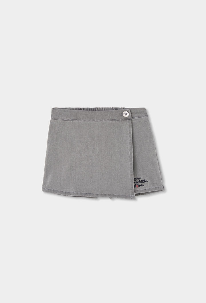 Falda-short denim punto de niña