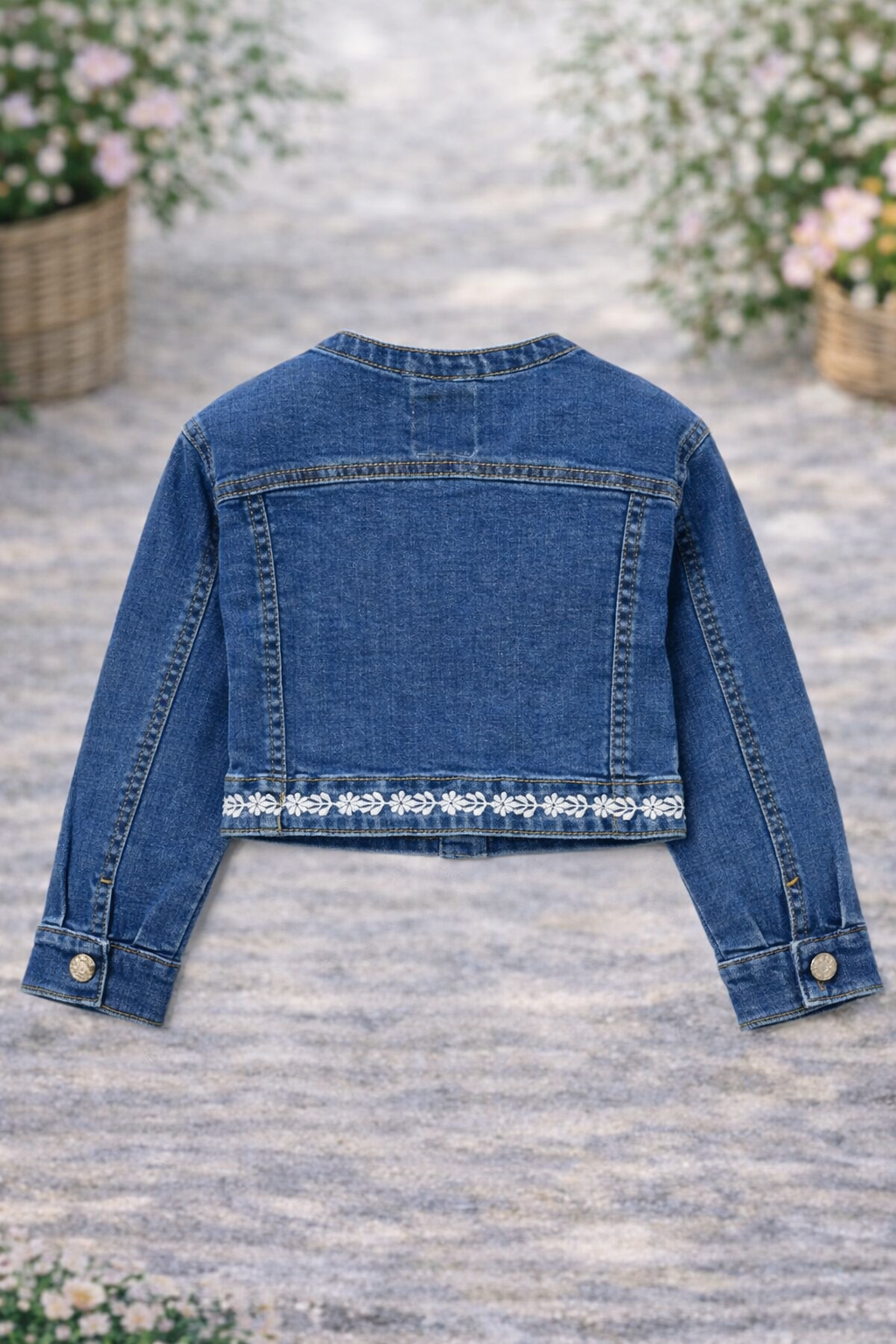 Cazadora denim guipur
