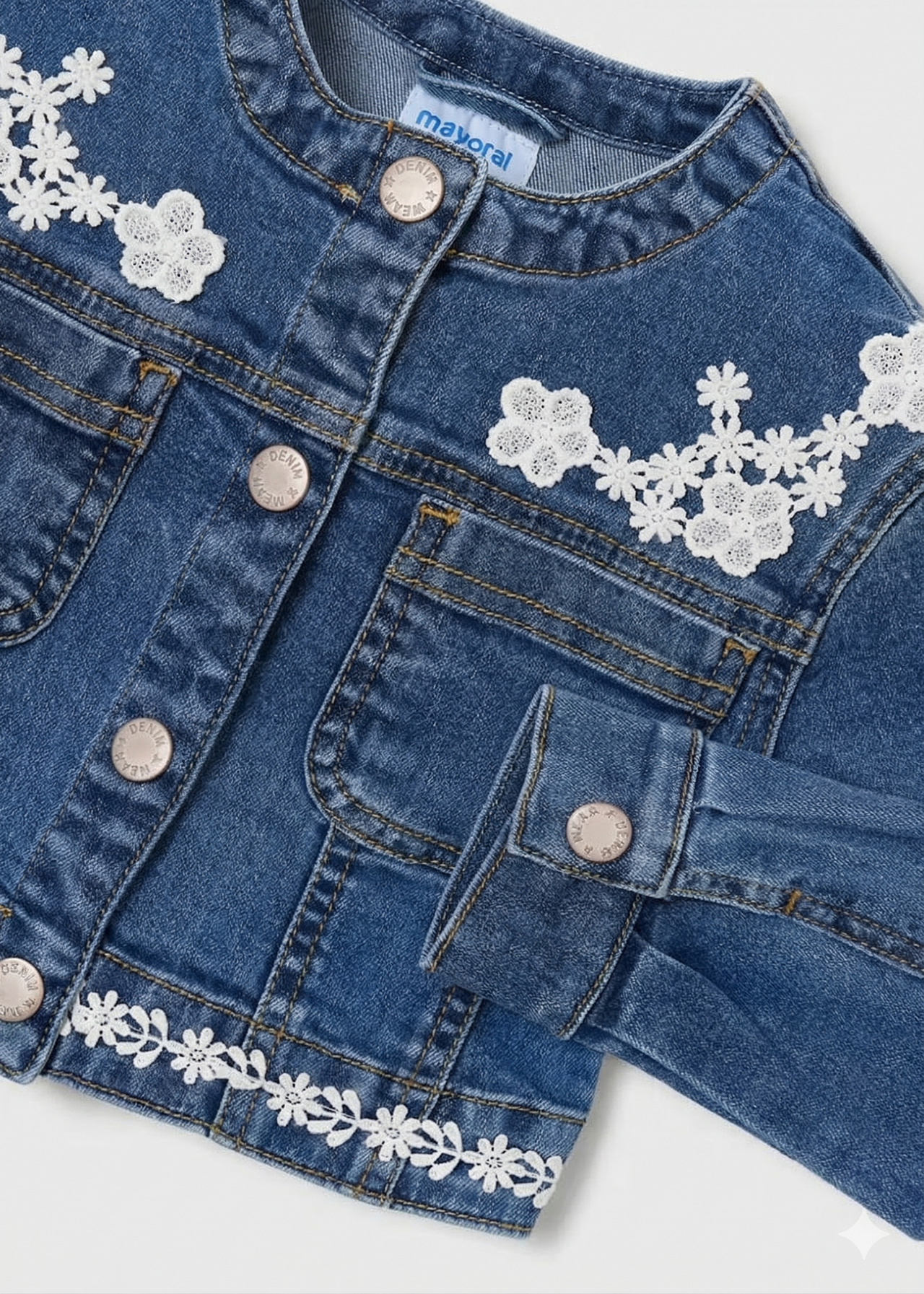 Cazadora denim guipur