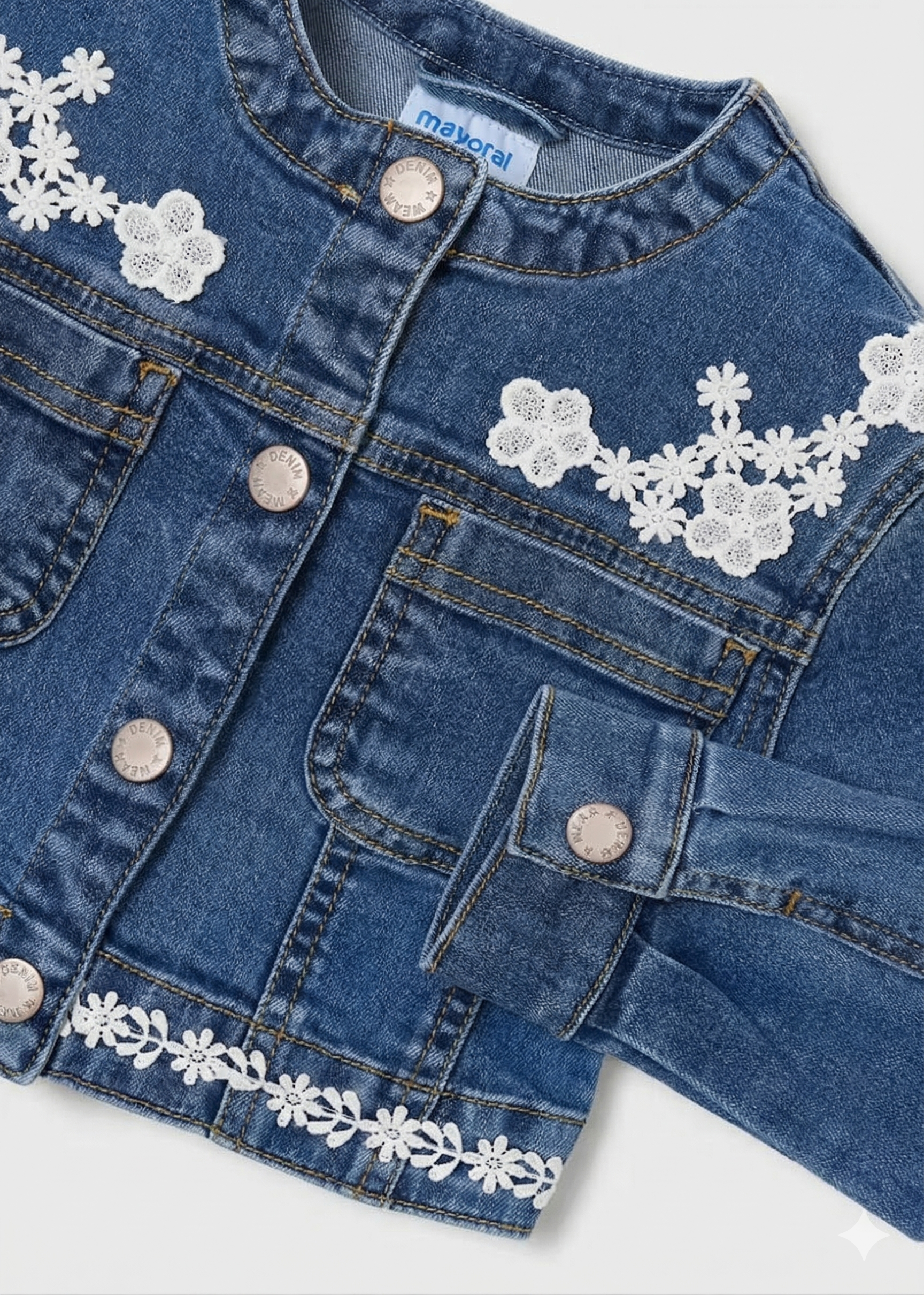 Cazadora denim guipur