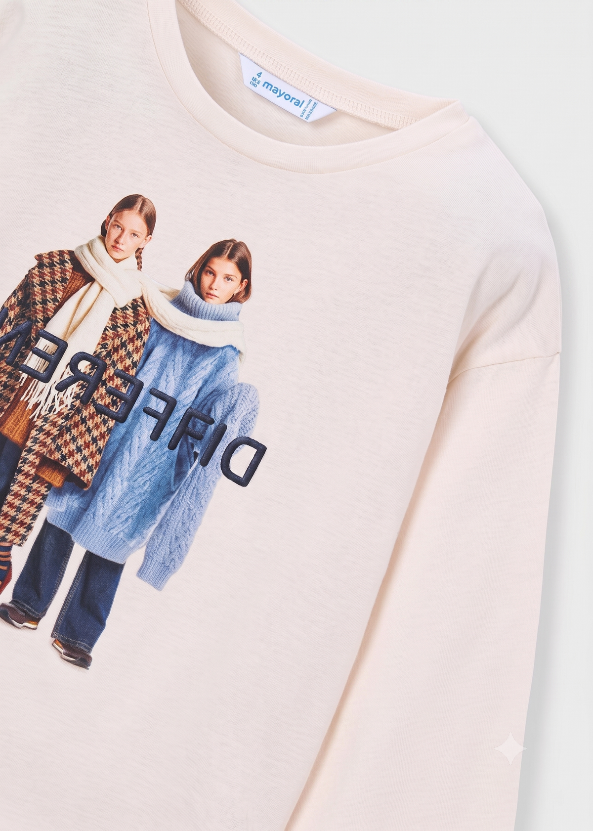 Camiseta estampado gráfico manga larga niña.