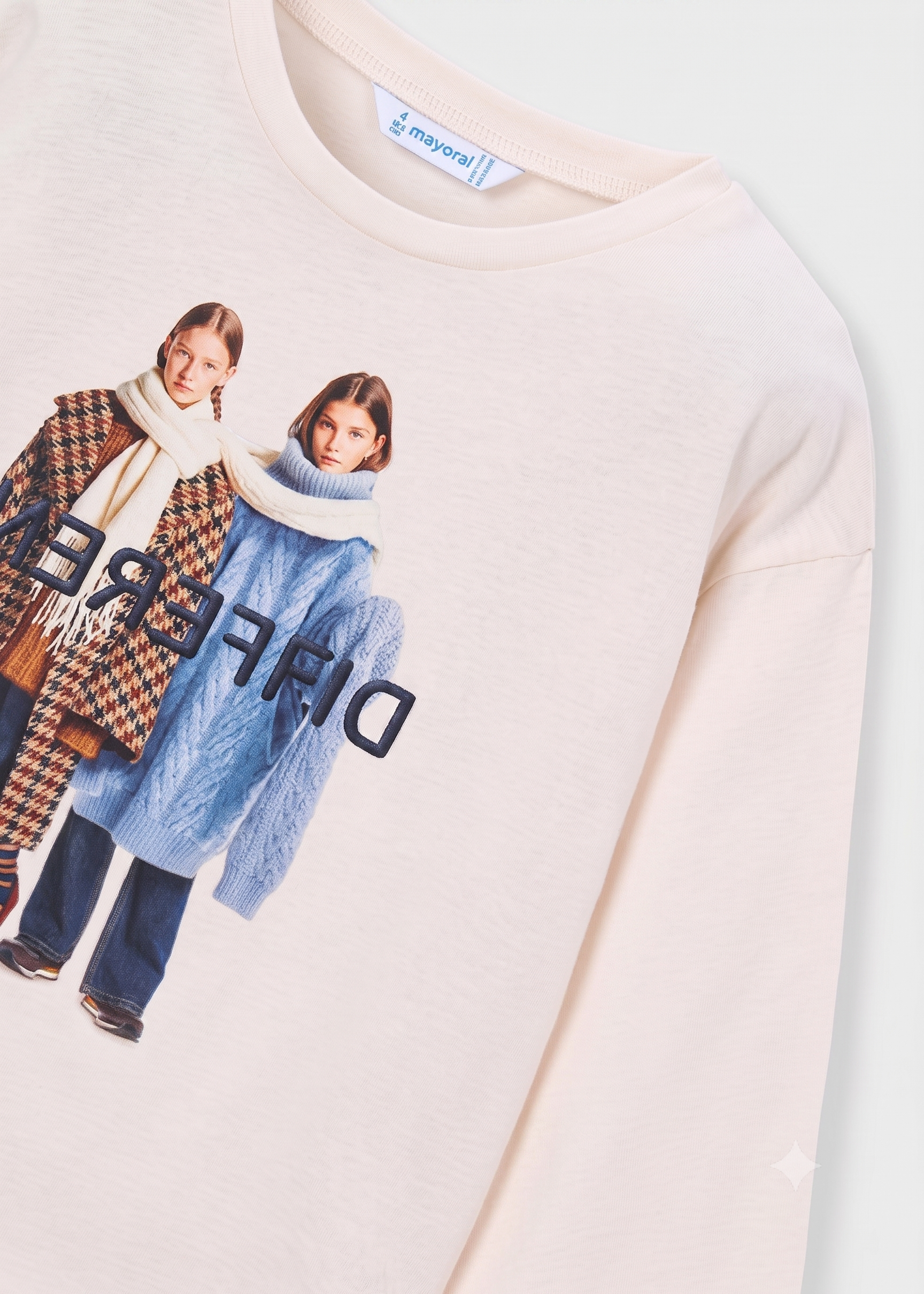 Camiseta estampado gráfico manga larga niña.