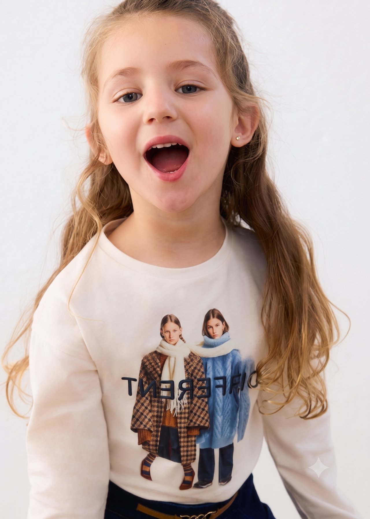 Camiseta estampado gráfico manga larga niña.