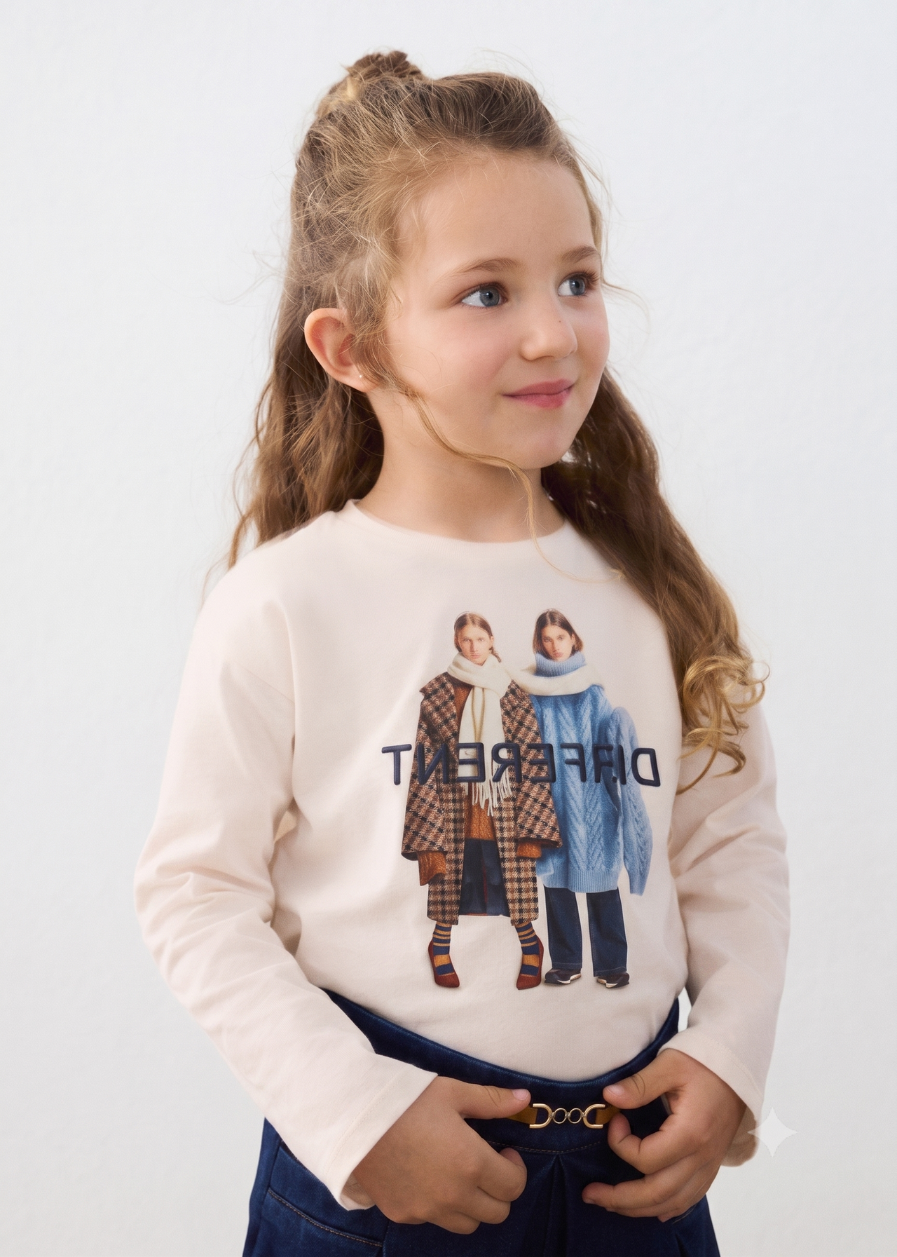 Camiseta estampado gráfico manga larga niña.
