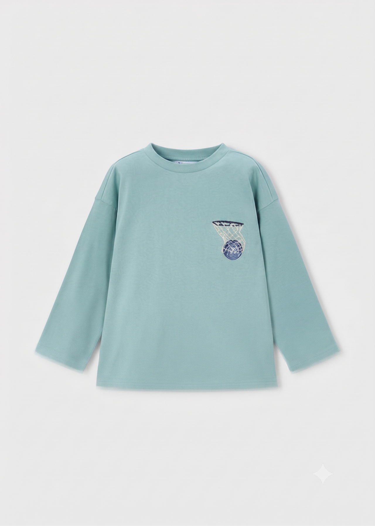 Camiseta manga larga estampado baloncesto, niño.