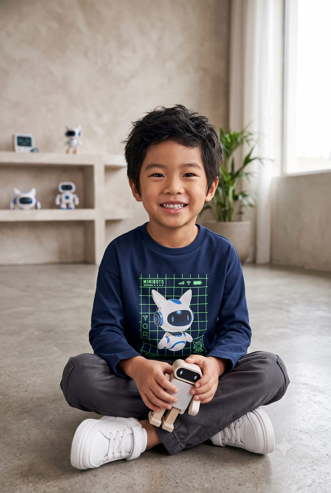 Camiseta manga larga que se ve en oscuridad niño.