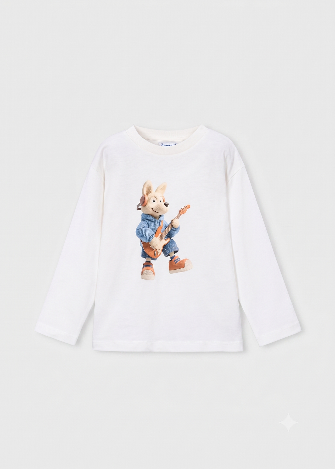 Camiseta manga larga zorro con guitarra niño