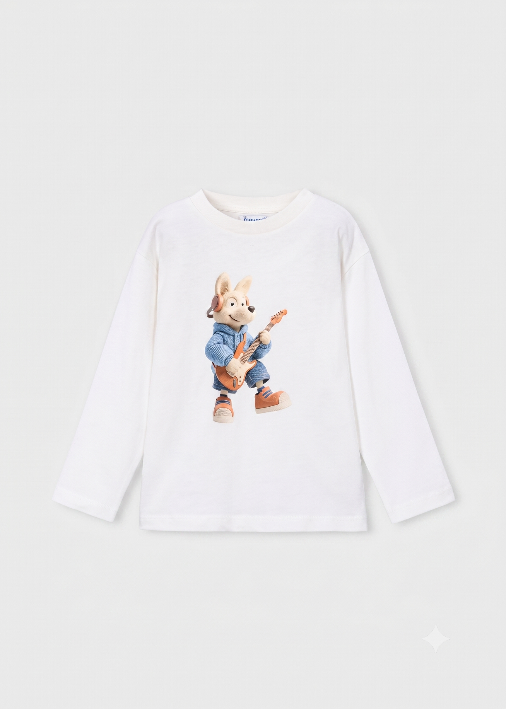 Camiseta manga larga zorro con guitarra niño