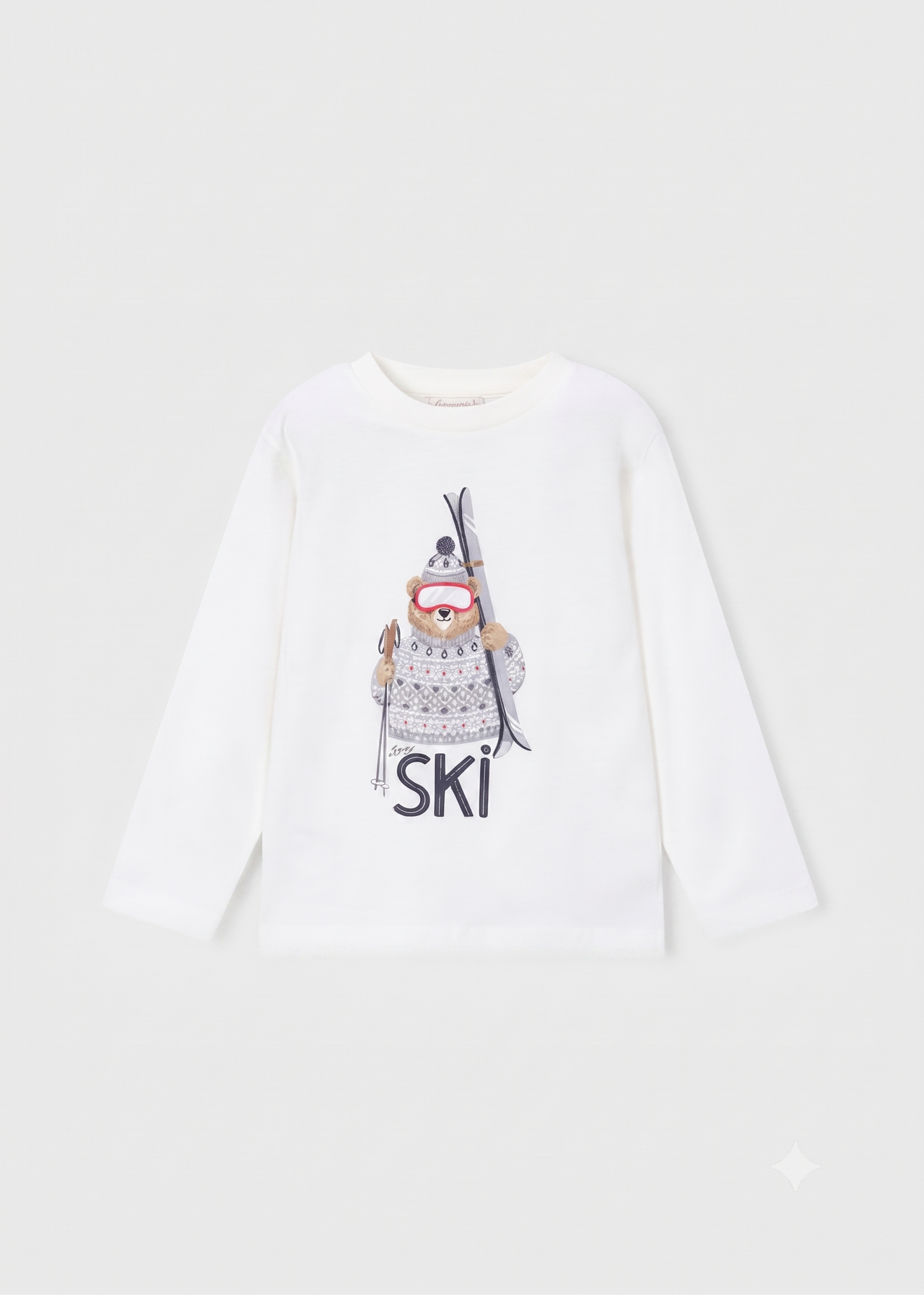 Camiseta manga larga estampado Oso Esquiador 
