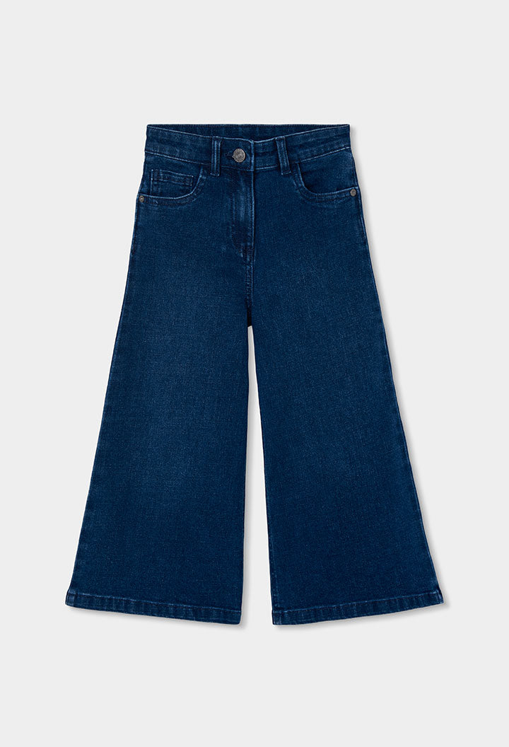 Pantalón denim elástico de niña