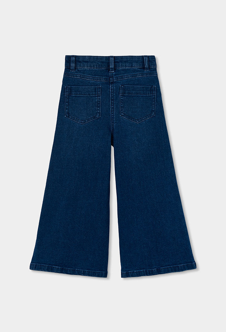 Pantalón denim elástico de niña
