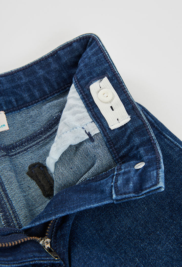 Pantalón denim elástico de niña