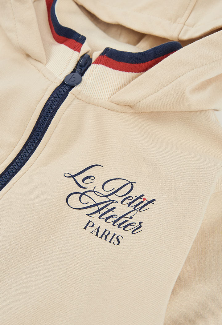 Chaqueta felpa con capucha de niña