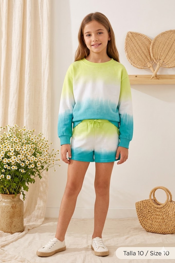 Sudadera felpa tintada de niña