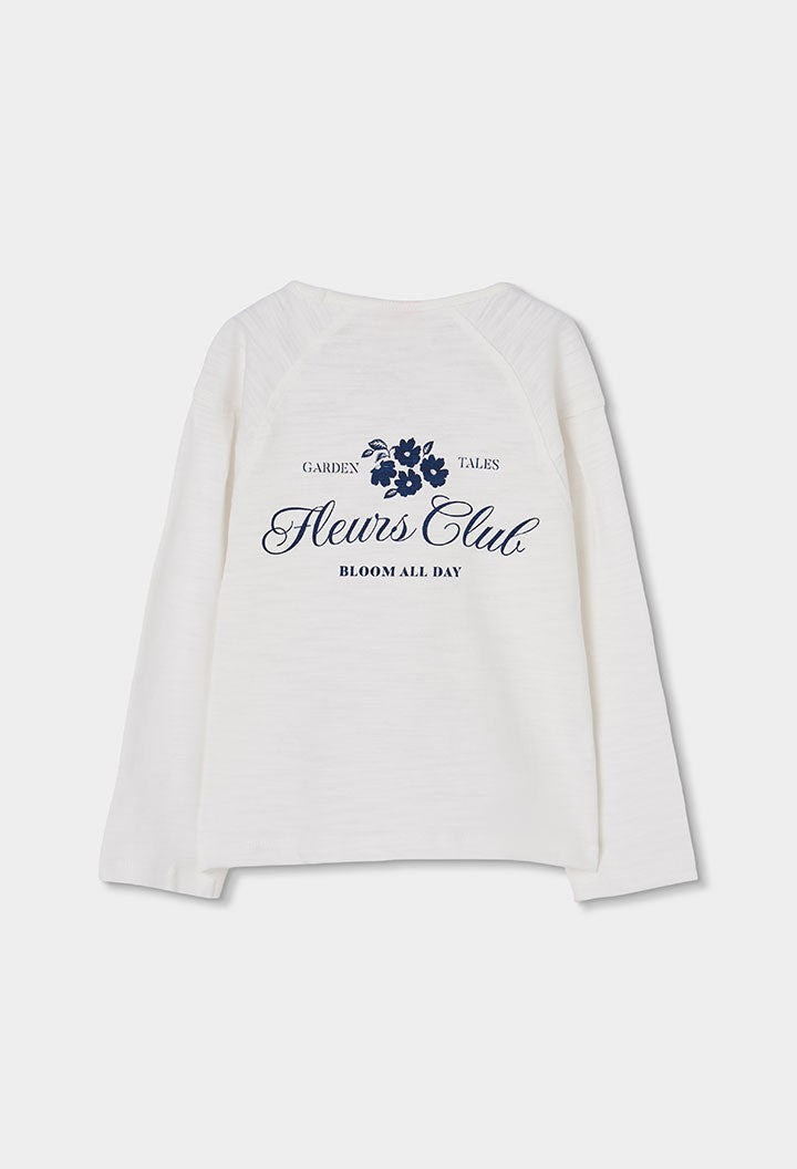 Camiseta punto flamé de niña