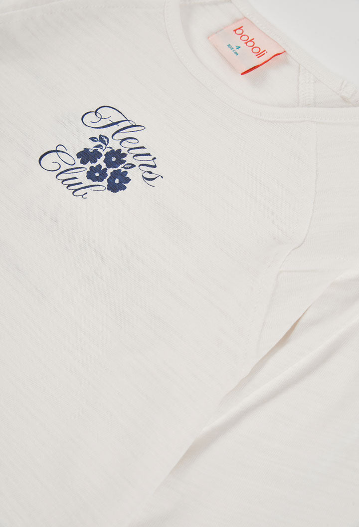 Camiseta punto flamé de niña