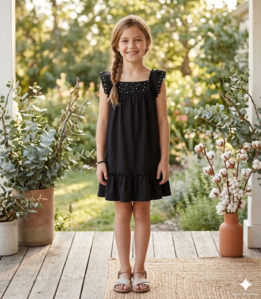 Vestido punto elástico de niña