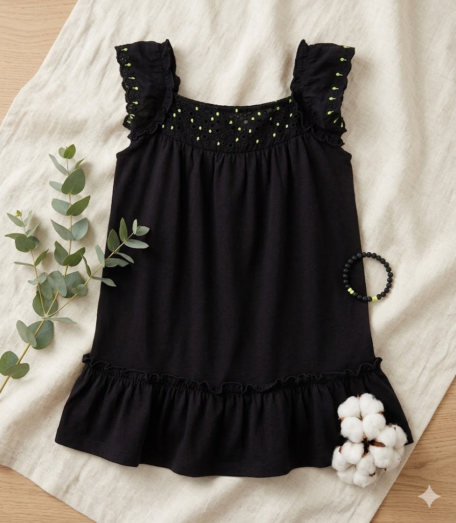 Vestido punto elástico de niña