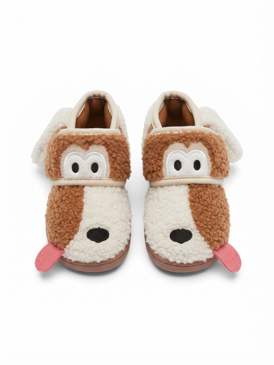 Zapatillas sherpa perrito con velcro