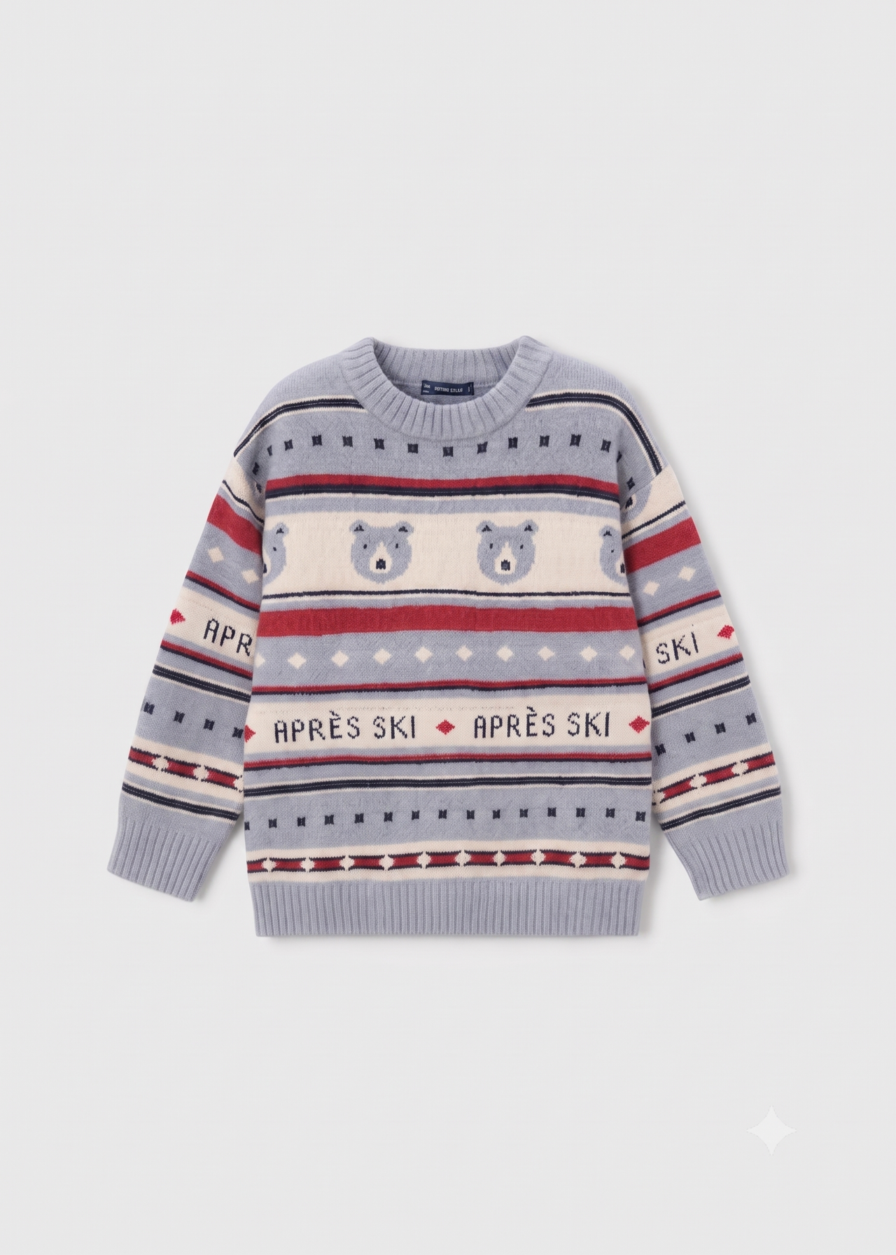 Jersey de punto  con diseño de oso y texto 