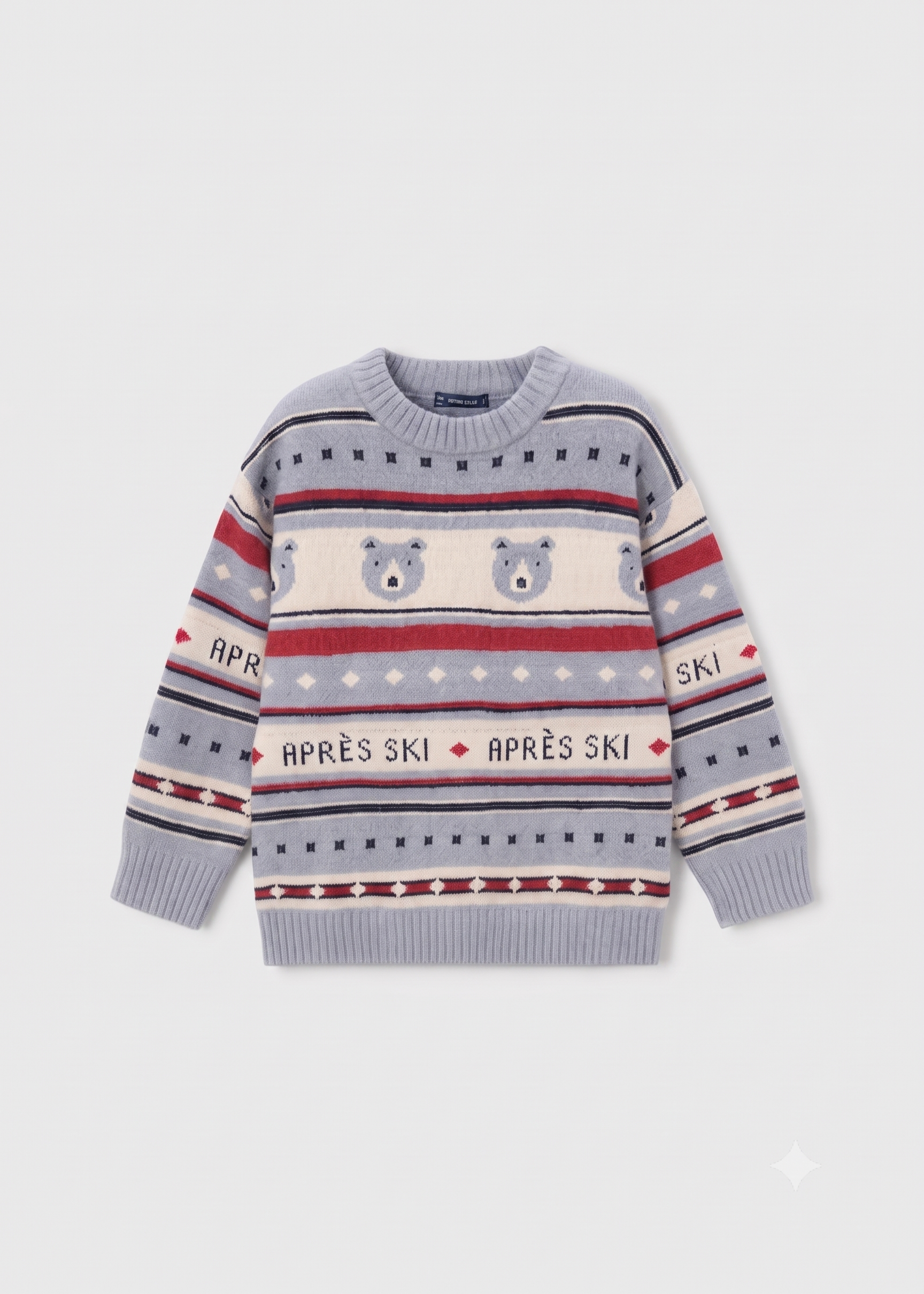 Jersey de punto  con diseño de oso y texto "Après Ski", niño.