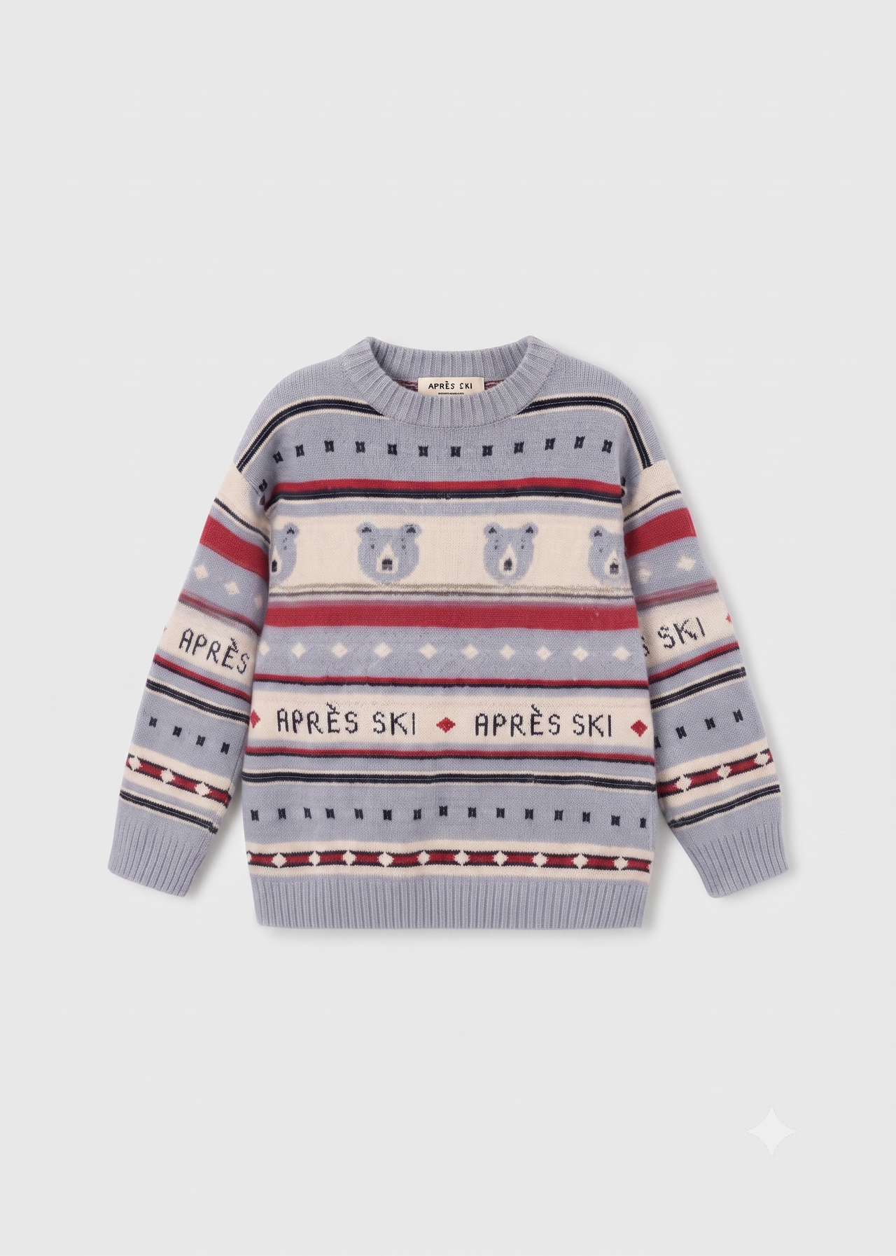 Jersey de punto  con diseño de oso y texto 