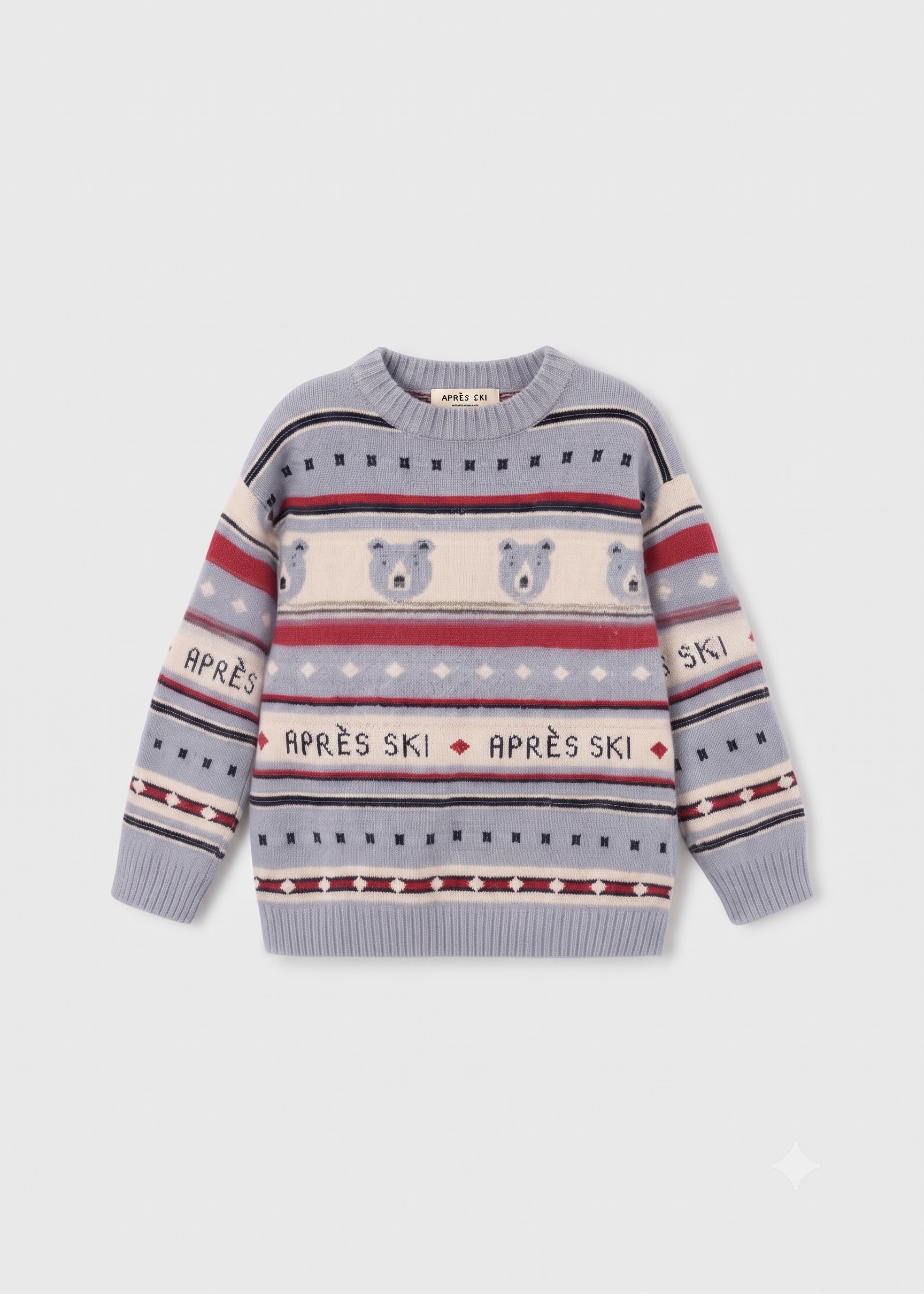 Jersey de punto  con diseño de oso y texto "Après Ski", niño.