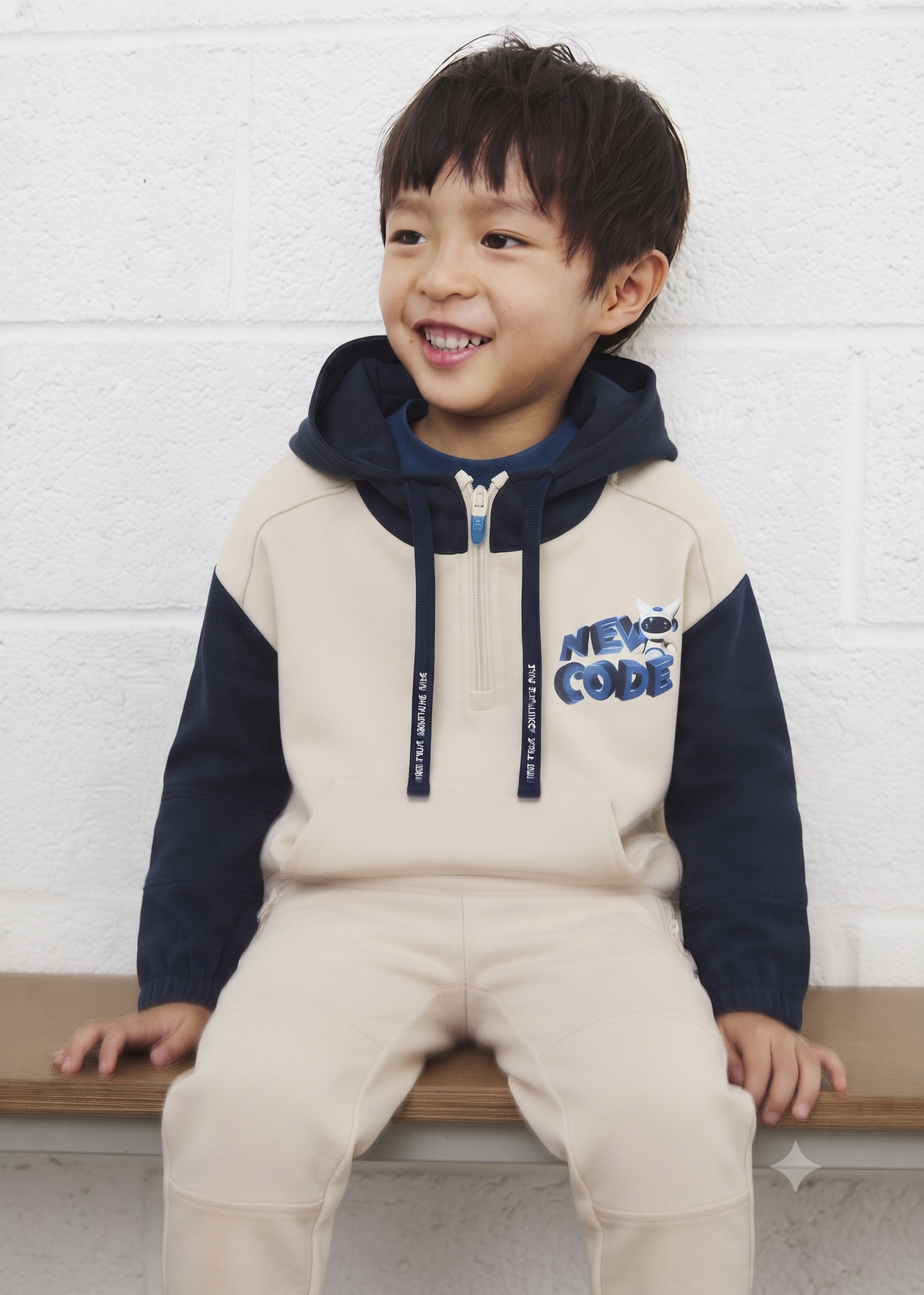 Pantalón jogger con cremallera en bolsillos niño