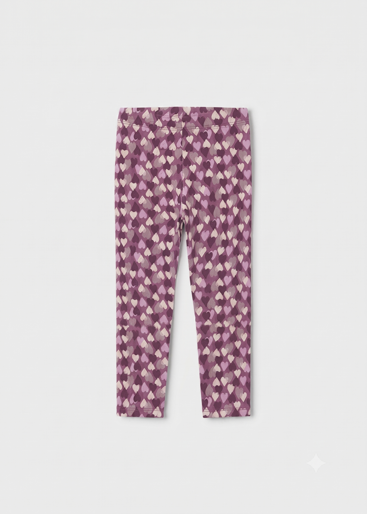 Leggings de punto estampado corazones niña