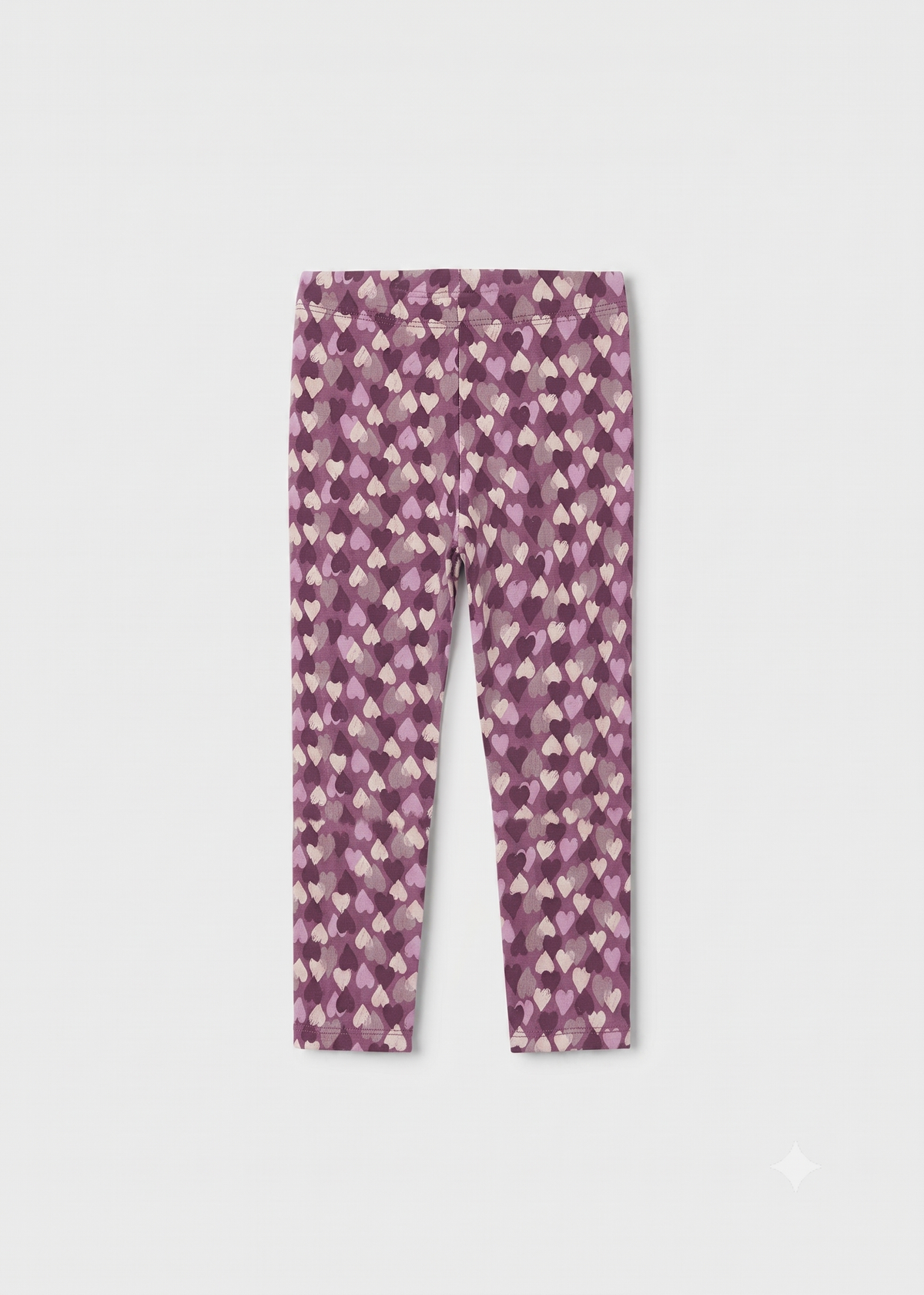 Leggings de punto estampado corazones niña